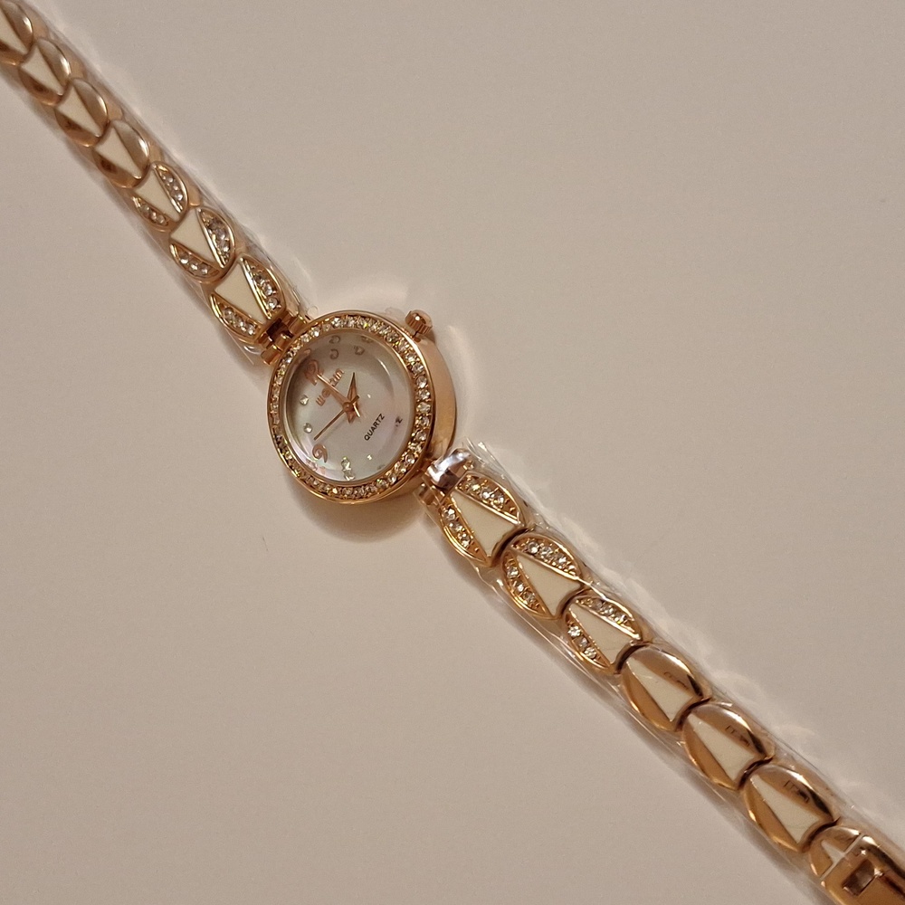 Gold Women's Watch with Crystal Accents - Picture 3 of 4